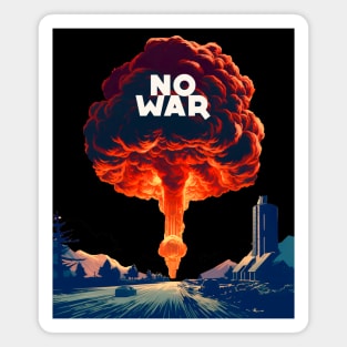 No War: World Peace Please on a dark (Knocked out) background Magnet